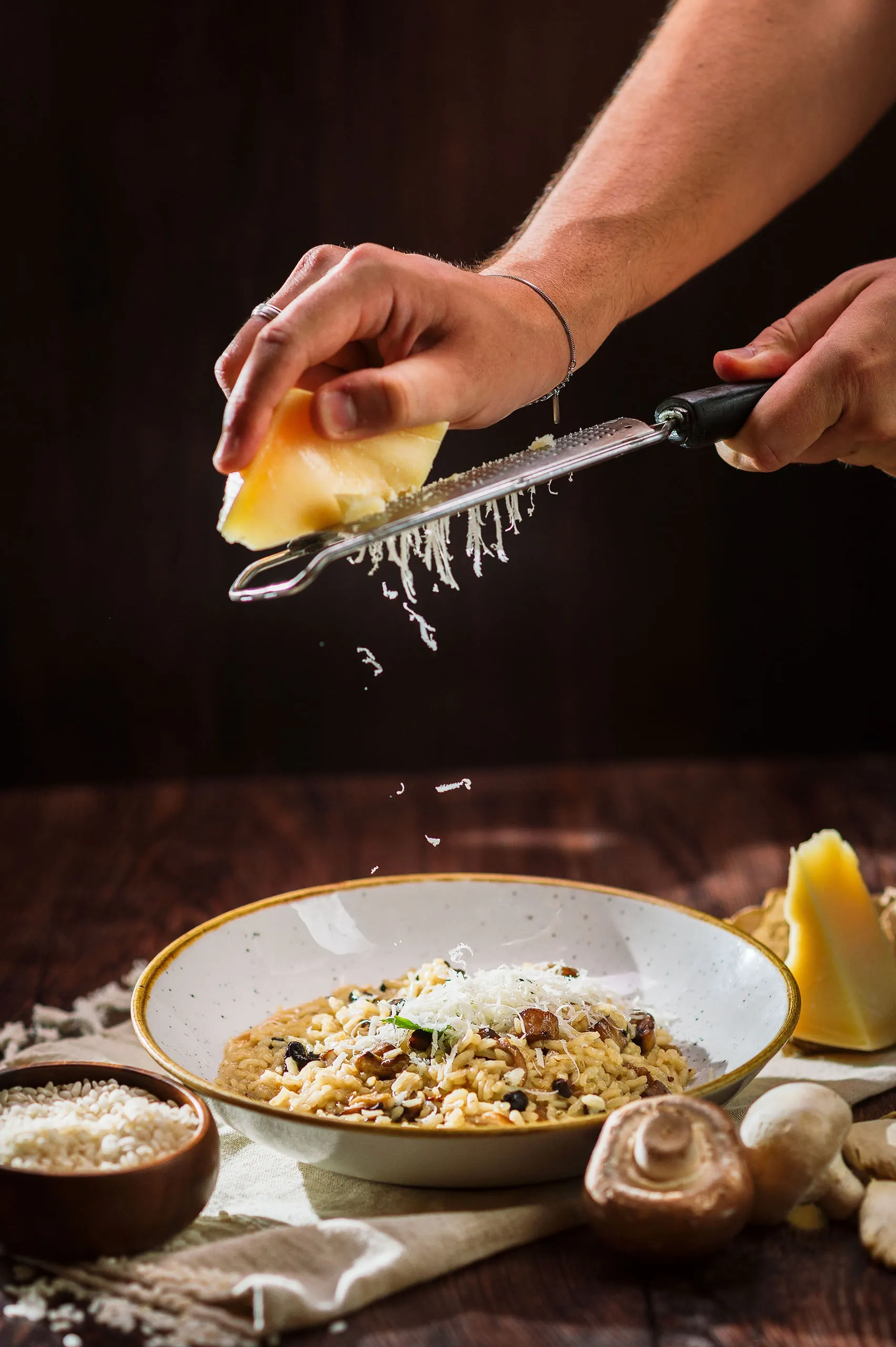 Risotto con setas del bosque al estilo de Rossini